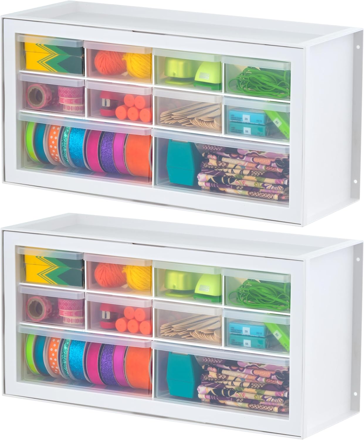IRIS USA Small Drawer Organizer - 10 Drawers, Dual Pack
