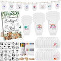 151 Pcs Baby Shower Game Decorations Kit with Bibs & Markers - Fun DIY