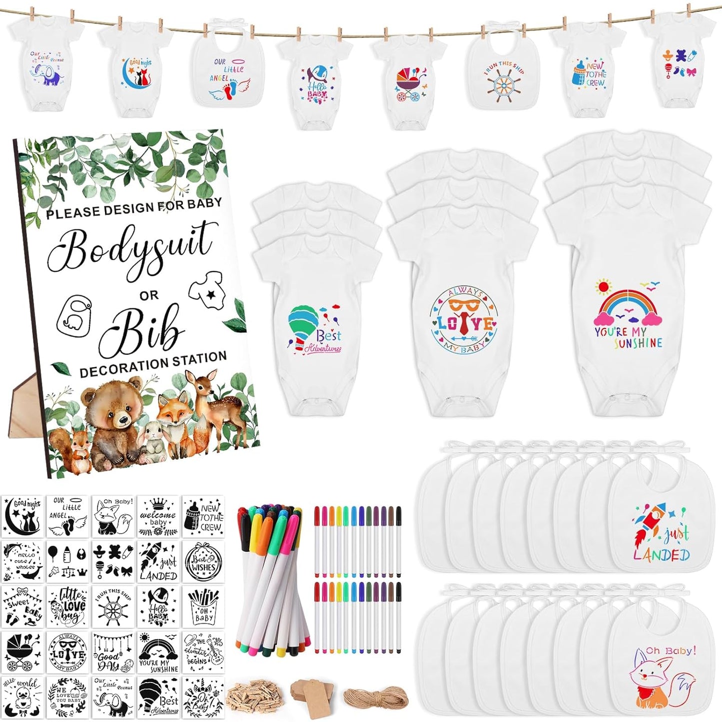 151 Pcs Baby Shower Game Decorations Kit for Fun Celebrations