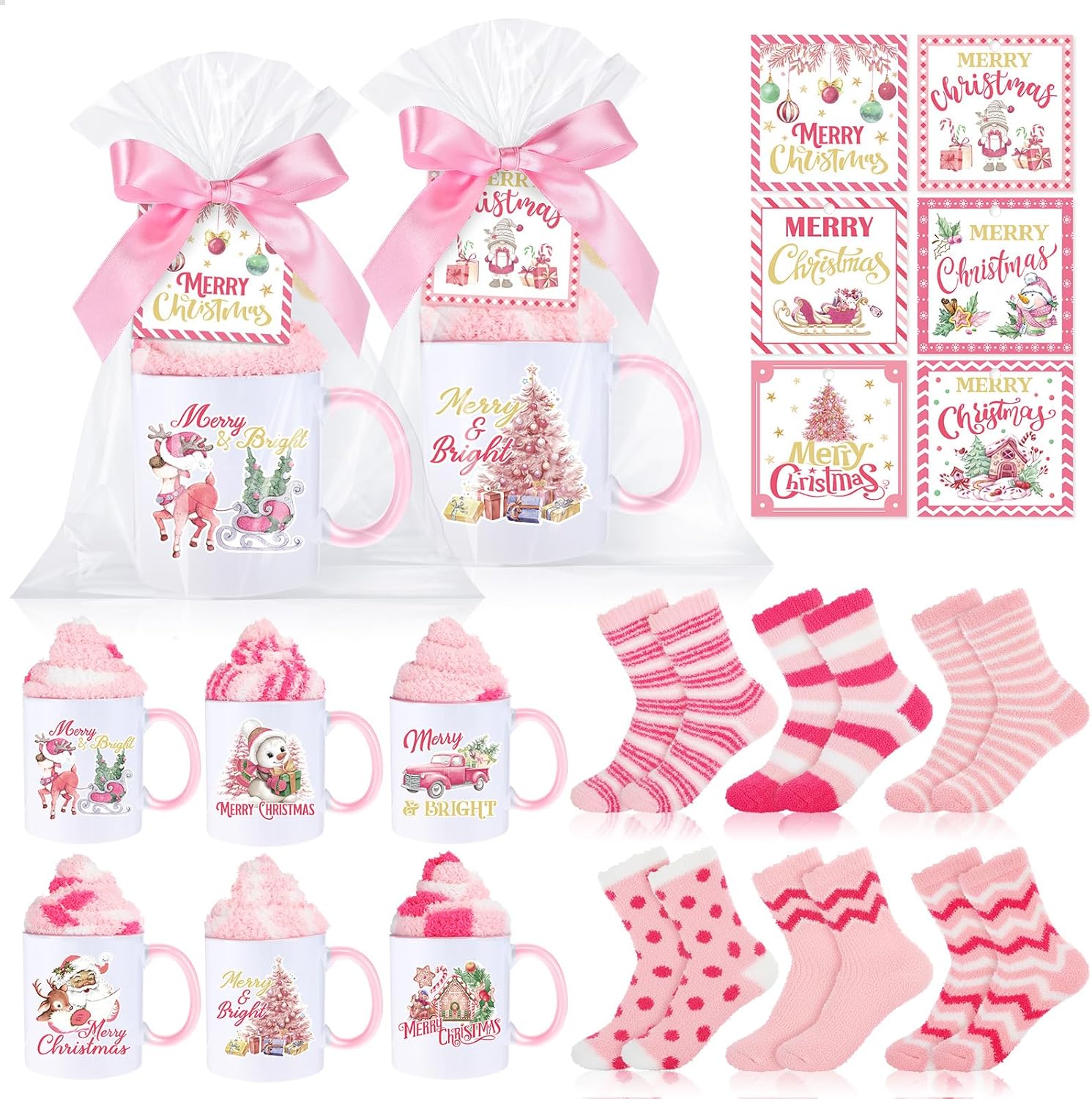 Christmas Mug Gift Set with Fuzzy Socks for Holiday Cheer