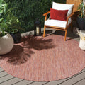 SAFAVIEH Courtyard Collection 6ft 7in' Round Red/Beige Area Rug
