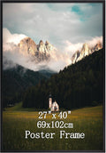 27x40 Poster Picture Frame Black - Minimalist Metal Frame for Posters