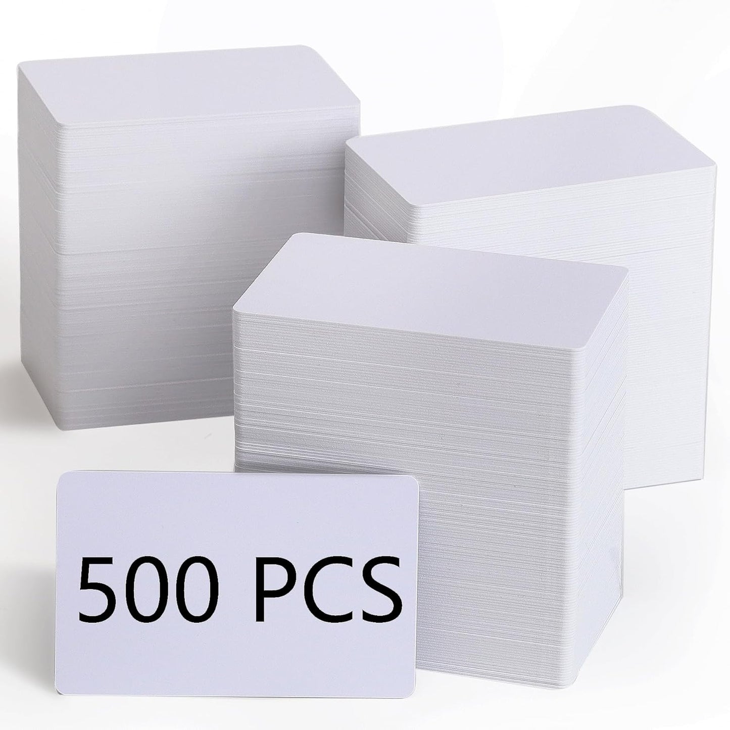 500 Pack Blank White PVC ID Cards for Photo ID Badge Printers