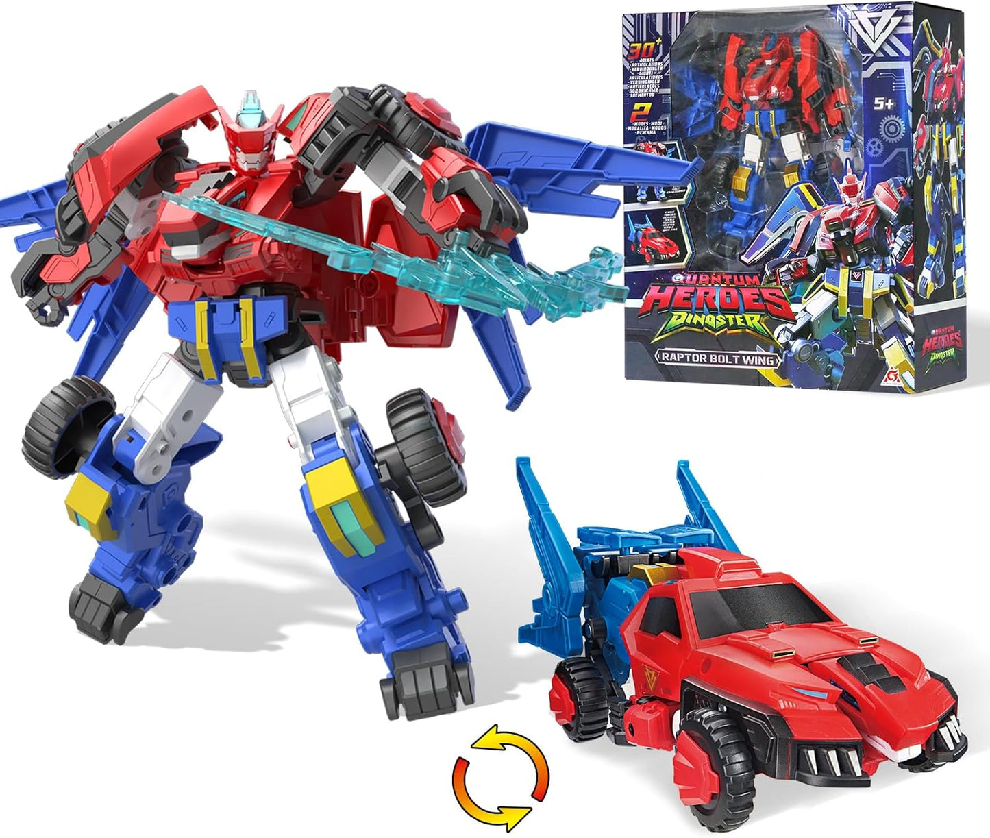 Transformable Robot 2 in 1 Raptor Bolt Wing for Kids Fun