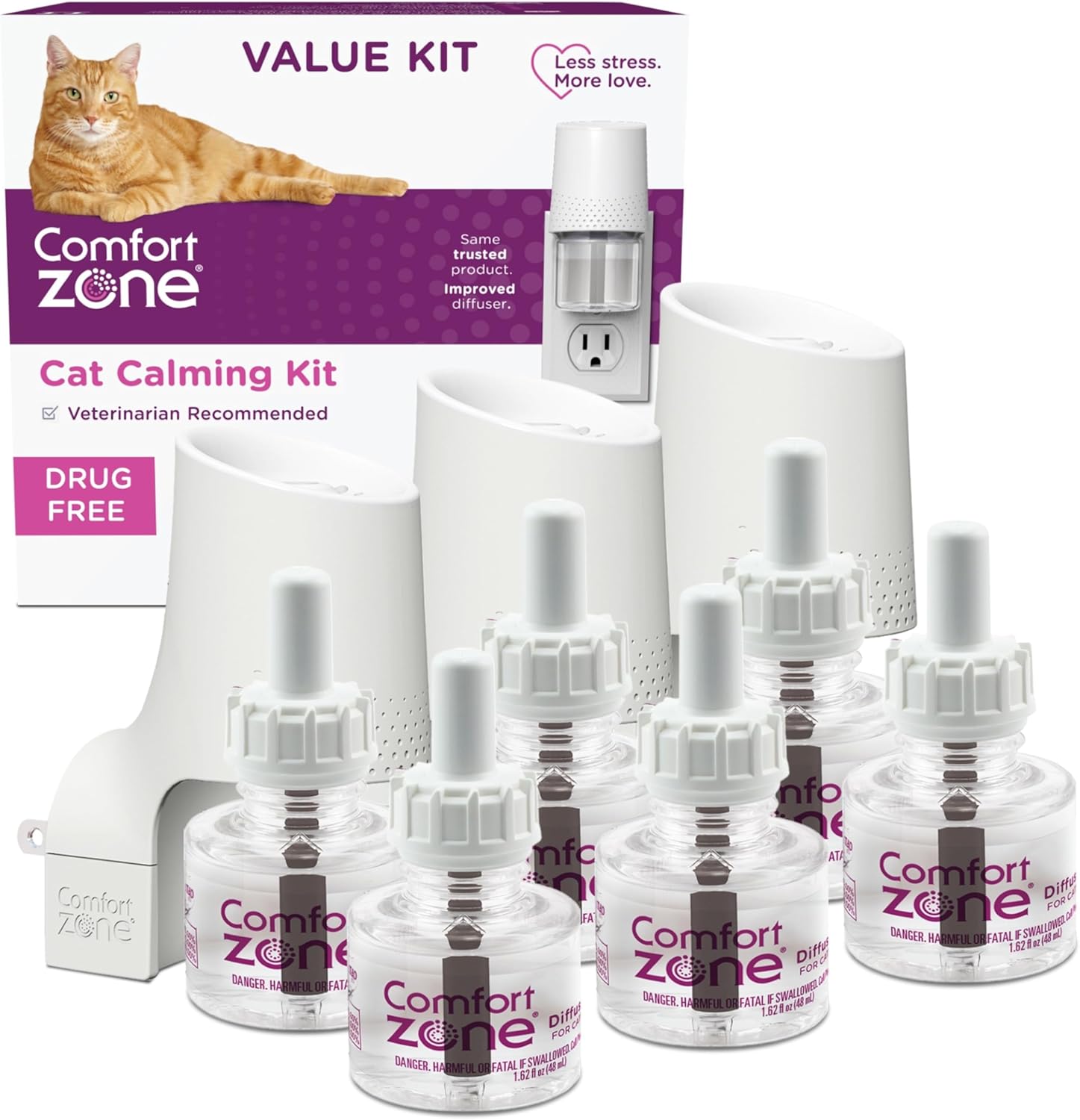 Comfort Zone Cat Calming Diffusers & Refills for Stress Relief