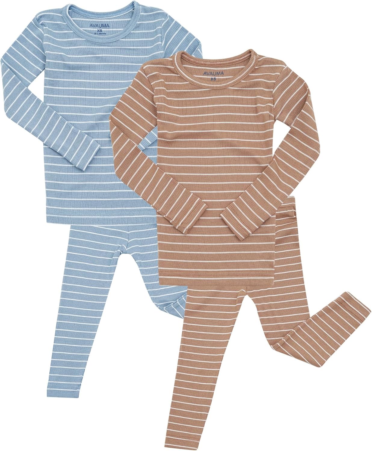 AVAUMA Stripe Pattern Baby Pajama Set for Kids Daily Comfort