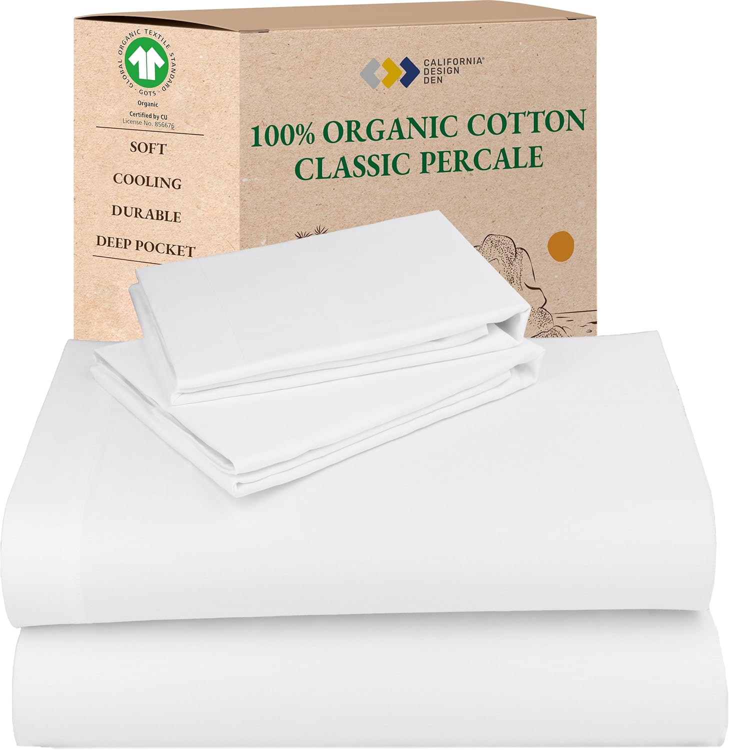 California Design Den Full Sheet Set - Soft Organic Cotton Sheets