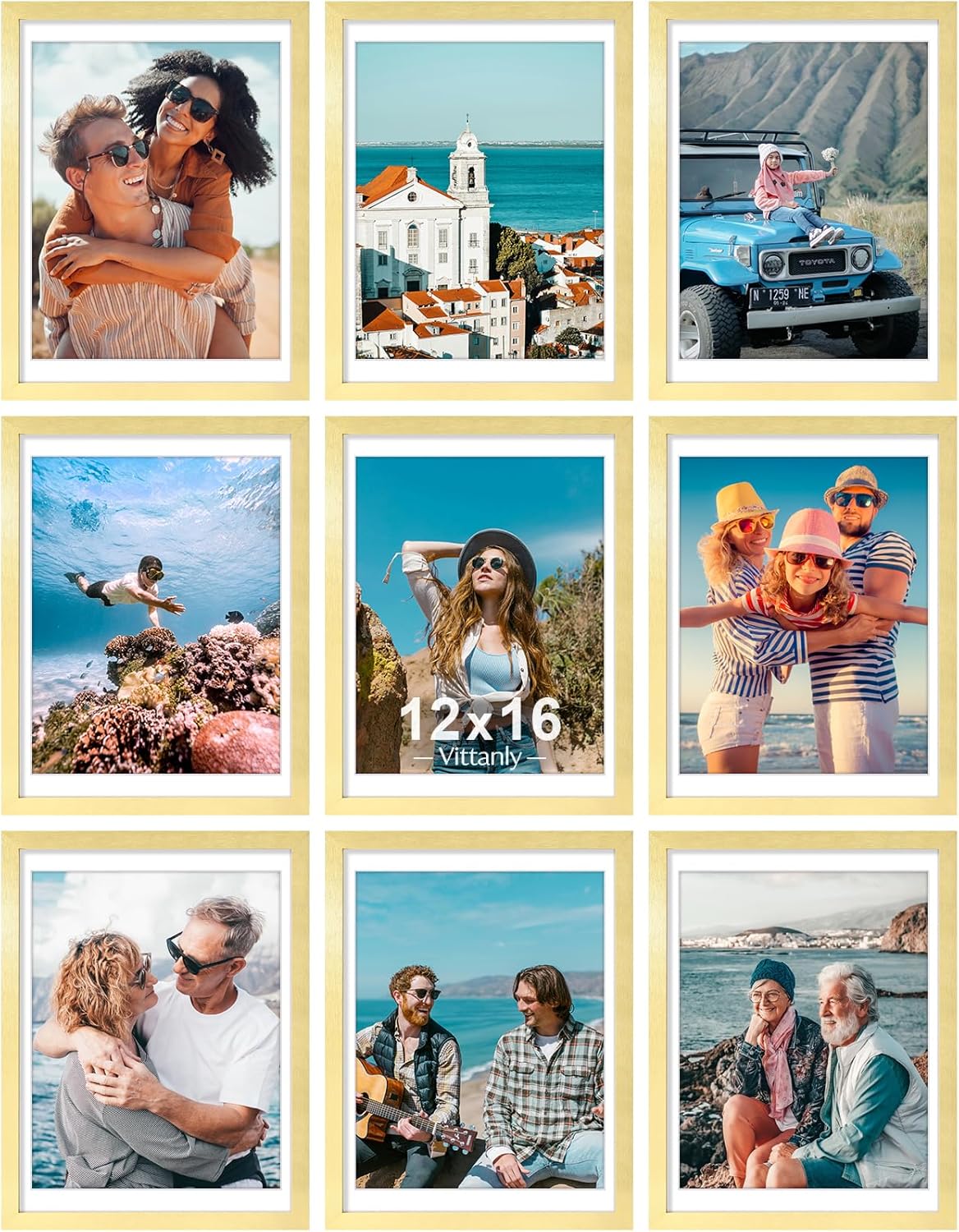Vittanly 12x16 Picture Frames Set of 9 for Stunning Displays
