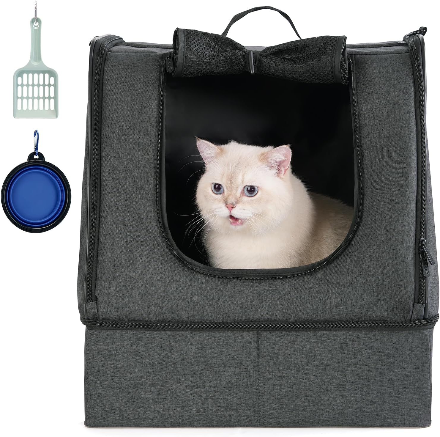 Portable Cat Travel Litter Box with Waterproof Bag for Cats