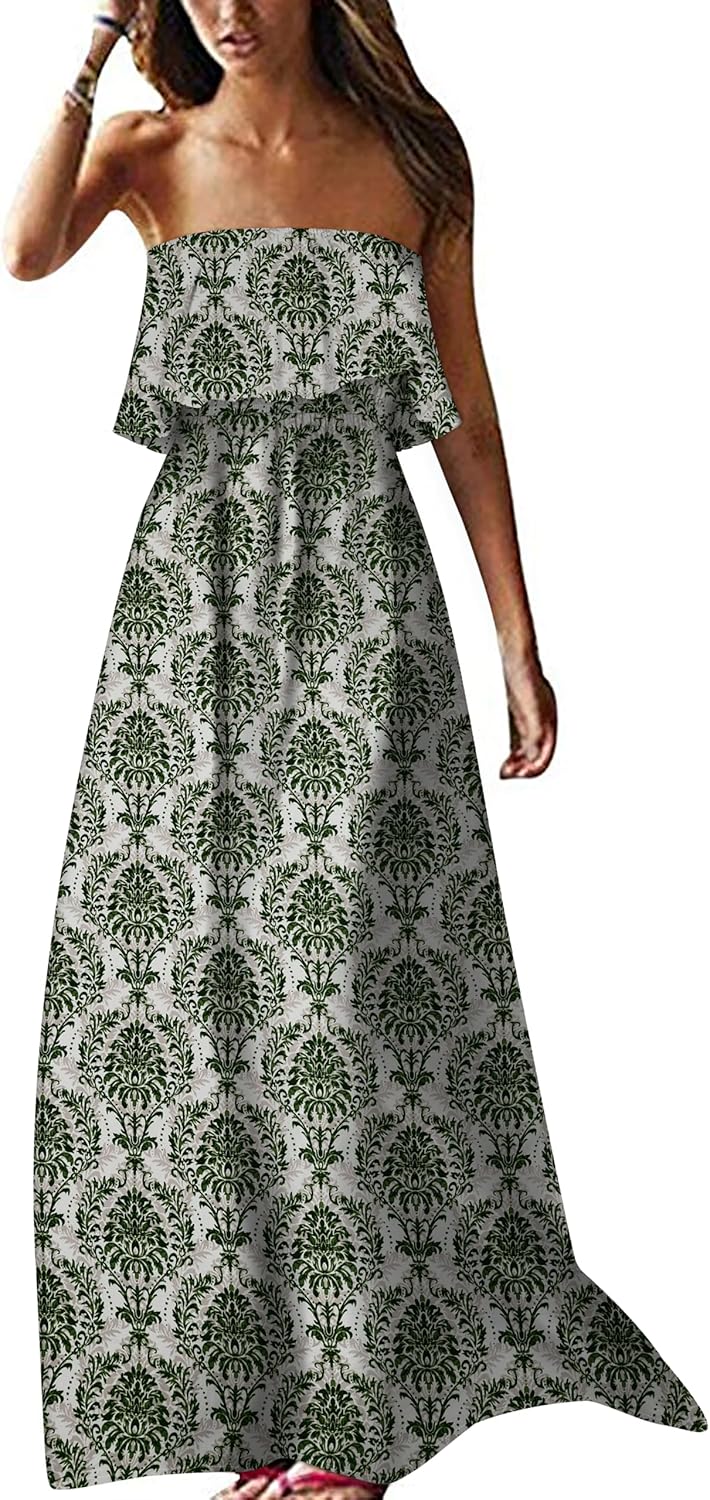 ZMPSIISA Women's Summer Off The Shoulder Maxi Dress Review