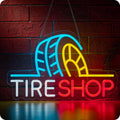 Tire Shop Neon Sign LED Light for Wall Decor and Garage Use