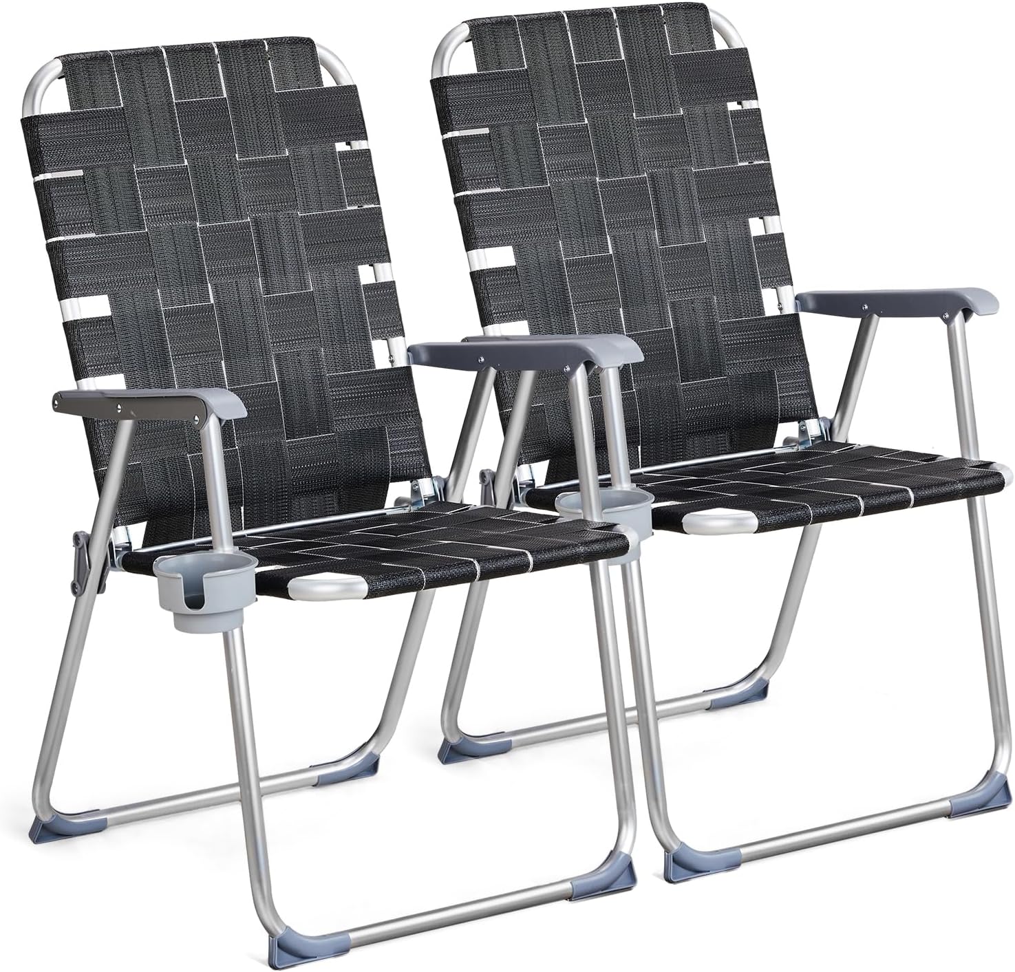 VINGLI Aluminum Patio Lawn Chairs Folding Set of 2 for Outdoor