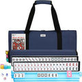 Mahjong Tile Set 166 White Tiles with Quilted Carrying Case - Complete