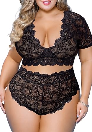 Plus Size 2 Piece Lingerie Set for Women by JuicyRose