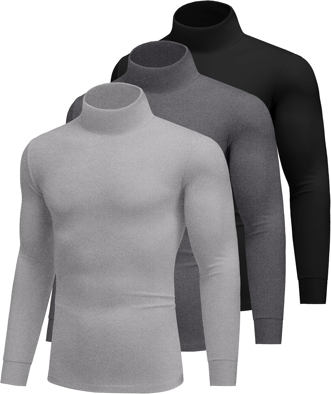 Ekouaer Men Turtleneck Shirts Long Sleeve Thermal Tops for All