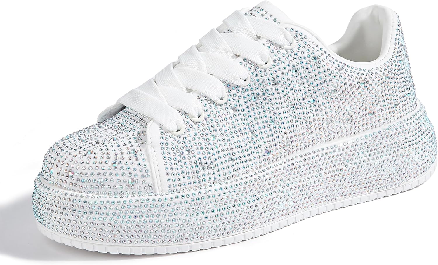 Sparkly Rhinestone Sneakers for Women - Platform Bling Shoes