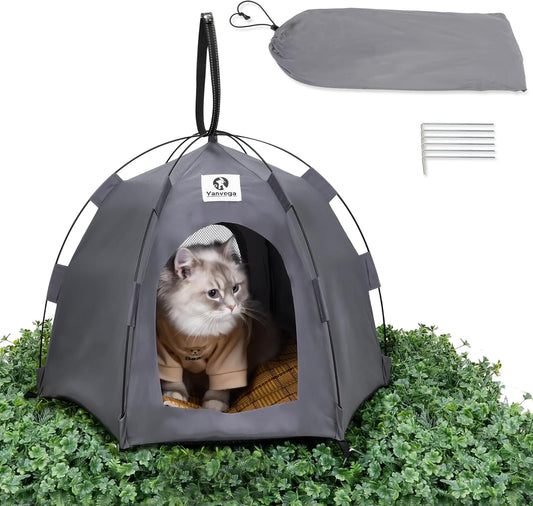 Yanvega Pop-Up Cat Tent: No Assembly Needed, Perfect Indoor/Outdoor Haven for Your Kitty!