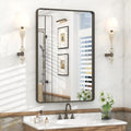 24x36 in Bronze Framed Bathroom Mirror - Modern Brushed Metal