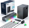 Smalody TV Speakers Sound Bar with Subwoofer - Deep Bass Home Theater