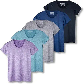 Real Essentials Women's Dry Fit Tech Stretch Athletic T-Shirt