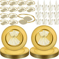 Elegant Gold Bead Charger Plates Set - Ideal for Weddings!