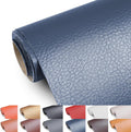 Navy Blue Faux Leather Fabric 55 in Upholstery by the Yard