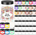Plastic Jars with Lids 48 Pcs 6 OZ Clear Round Storage Jars - Airtight