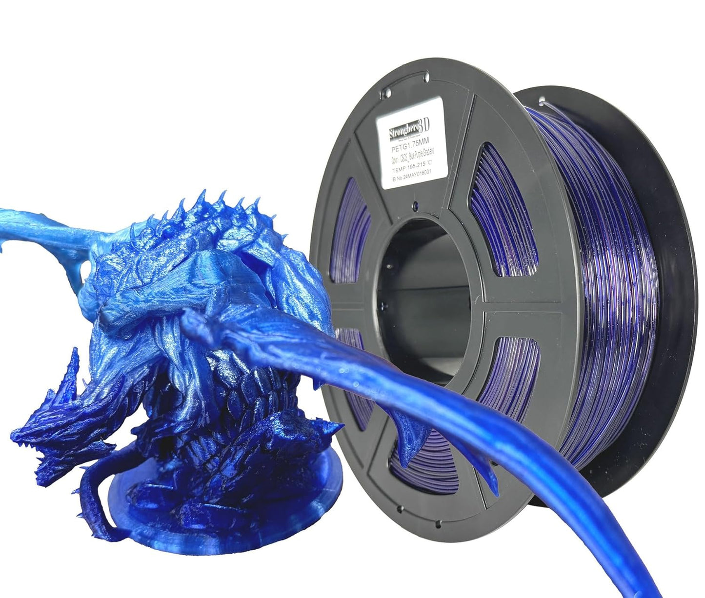 Blue Purple Gradient PETG Filament - Precision + Strength