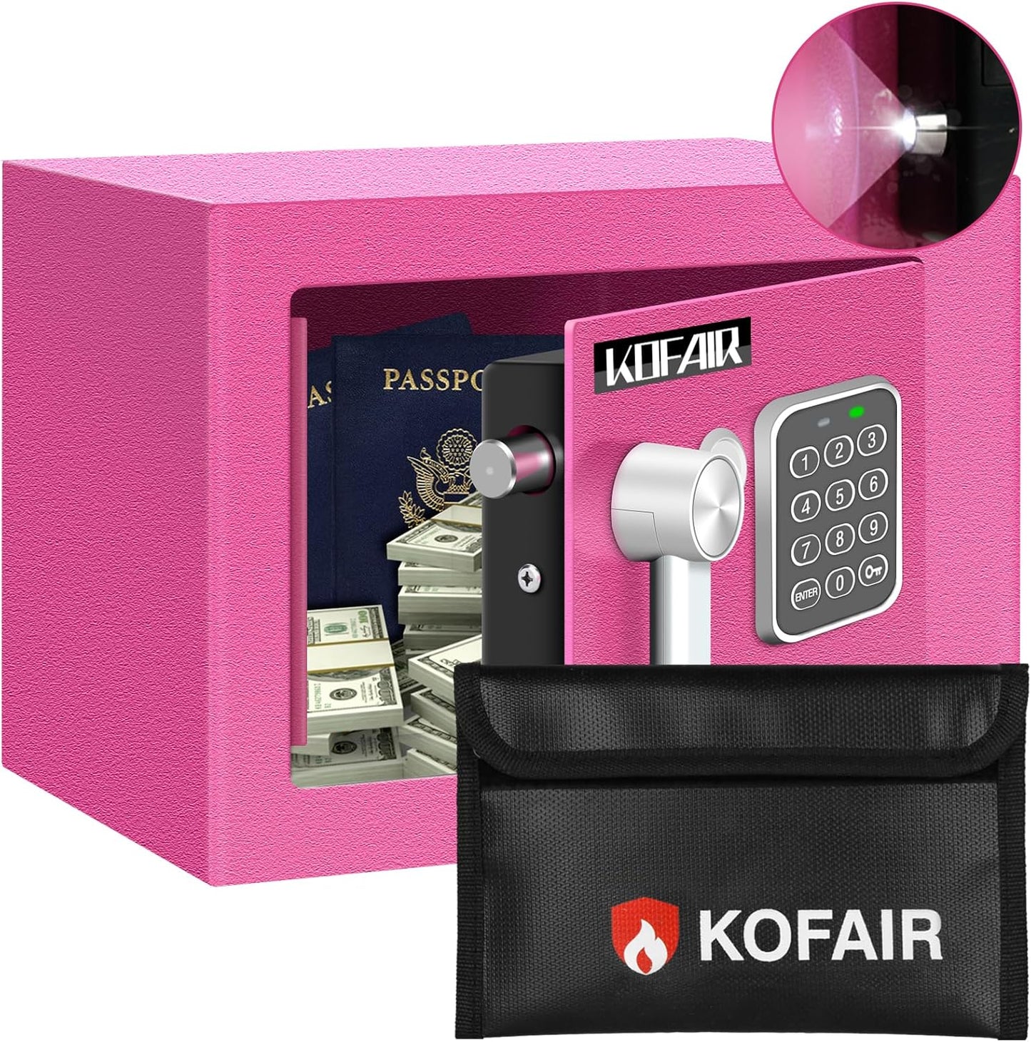 Safe Box for Home with Fireproof Bag and Digital Keypad