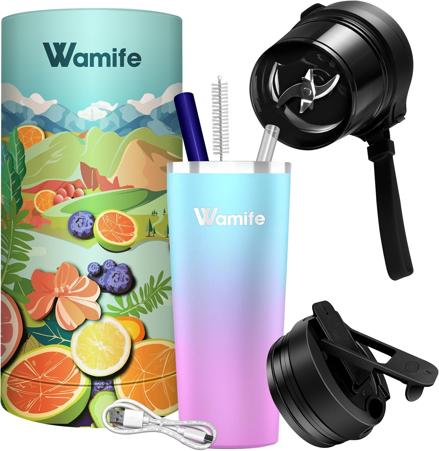 Wamife 16oz Portable Blender - Powerful Shakes & Smoothies