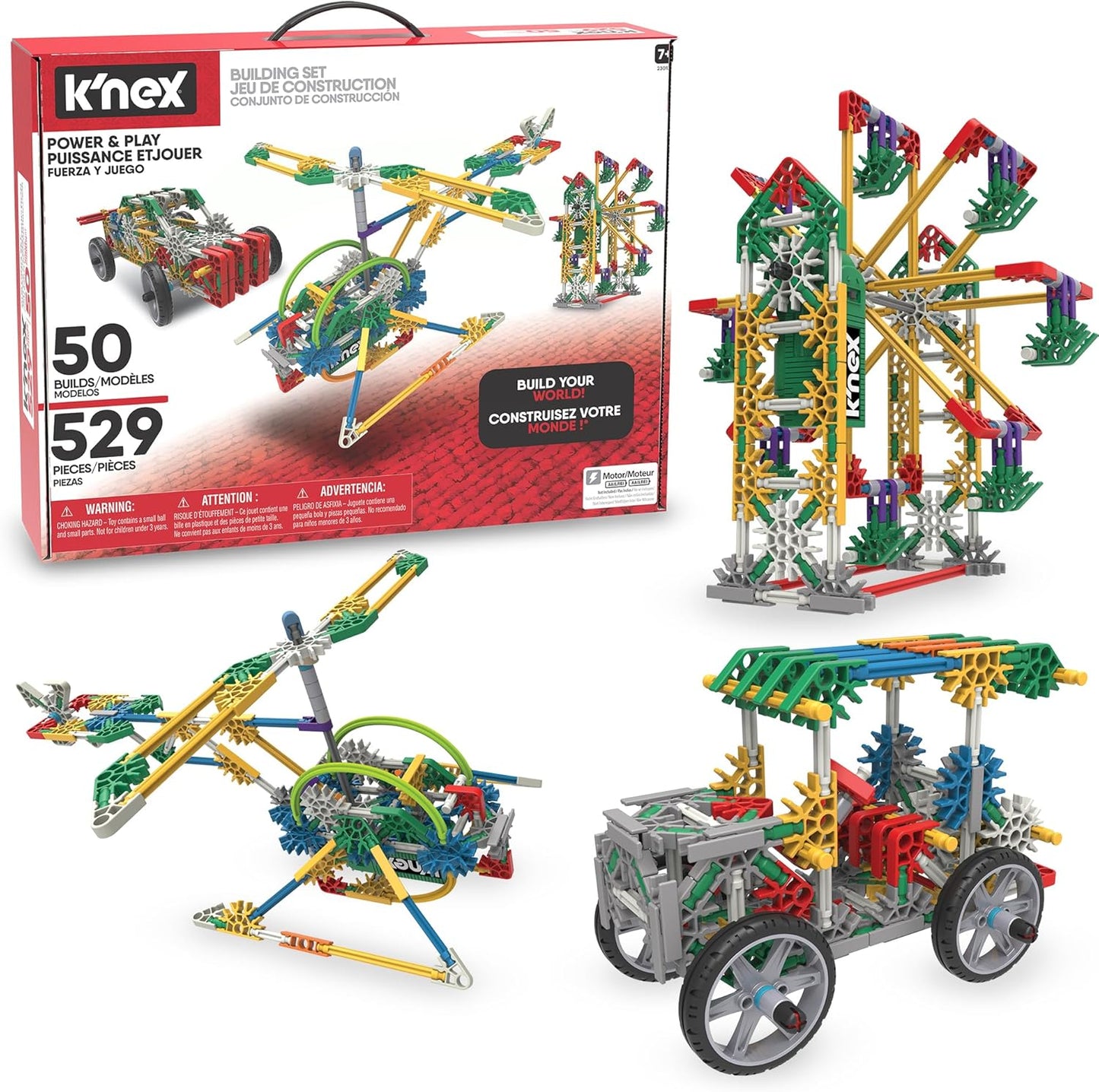 K'NEX Power & Play Motorized Set - 529 Pieces for Kids