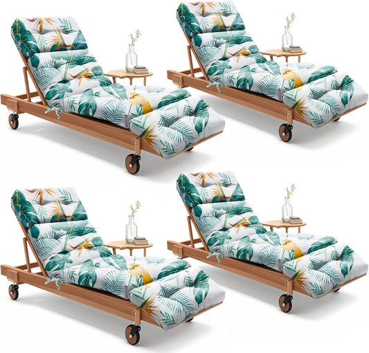 4 Pack Outdoor Chaise Lounge Chair Cushion for Comfort and Style