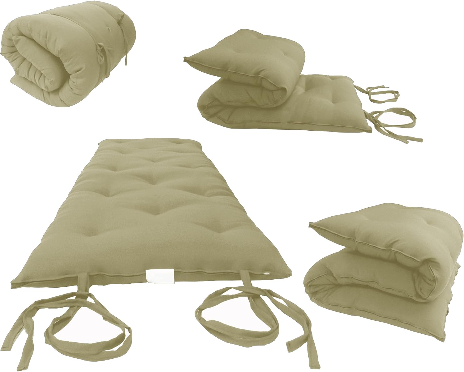 D&D Tan Full Size Traditional Floor Mattress - Yoga 80x54