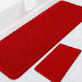 Red Chenille Bathroom Rug Set 2 Piece - Ultra Thick Absorbent Bath