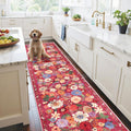 Floral Hallway Runner Carpet Non-Slip 2x10 Washable Rug
