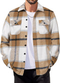 COOFANDY Men's Flannel Jacket Fleece Shacket Plaid - Warm, Soft Layer