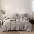 Stripe Duvet Cover Queen Size 90in x 90in - Soft Washed Cotton