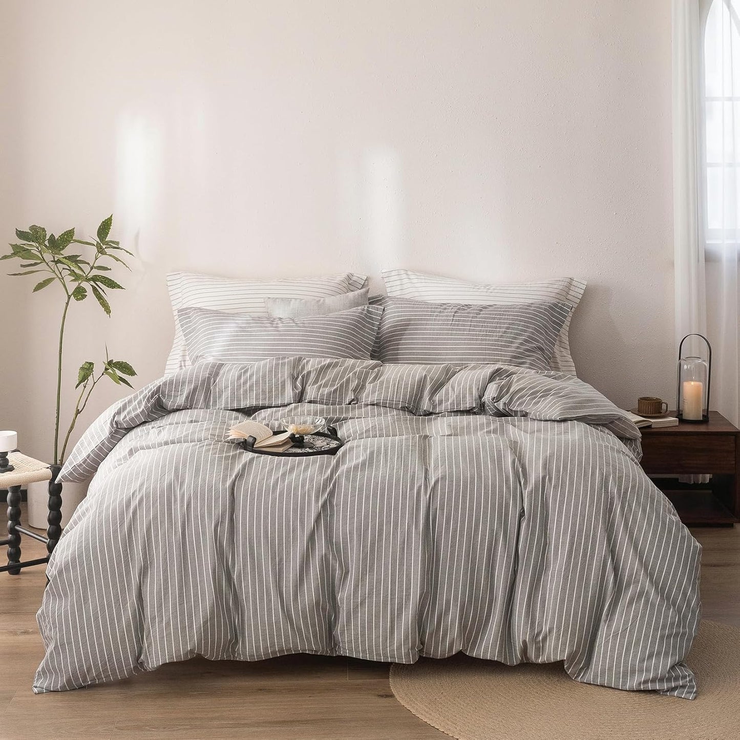 Stripe Duvet Cover Queen Size for Luxurious Bedroom Decor
