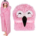 Flamingo Wearable Hooded Blanket for Adults - Fluffy Cozy Wrap