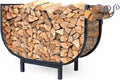 32 Inch Curved Firewood Rack for Indoor and Outdoor Use