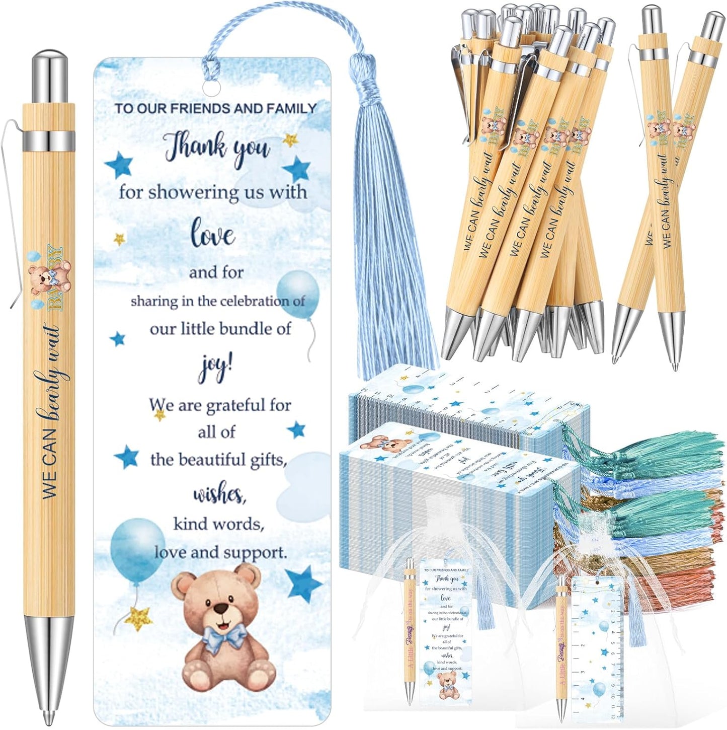 50 Sets Baby Shower Favors with Pens, Bookmarks, and Bags