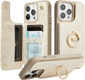 iPhone 13 Pro Max Wallet Case with Ring Holder - Slim Card Carry