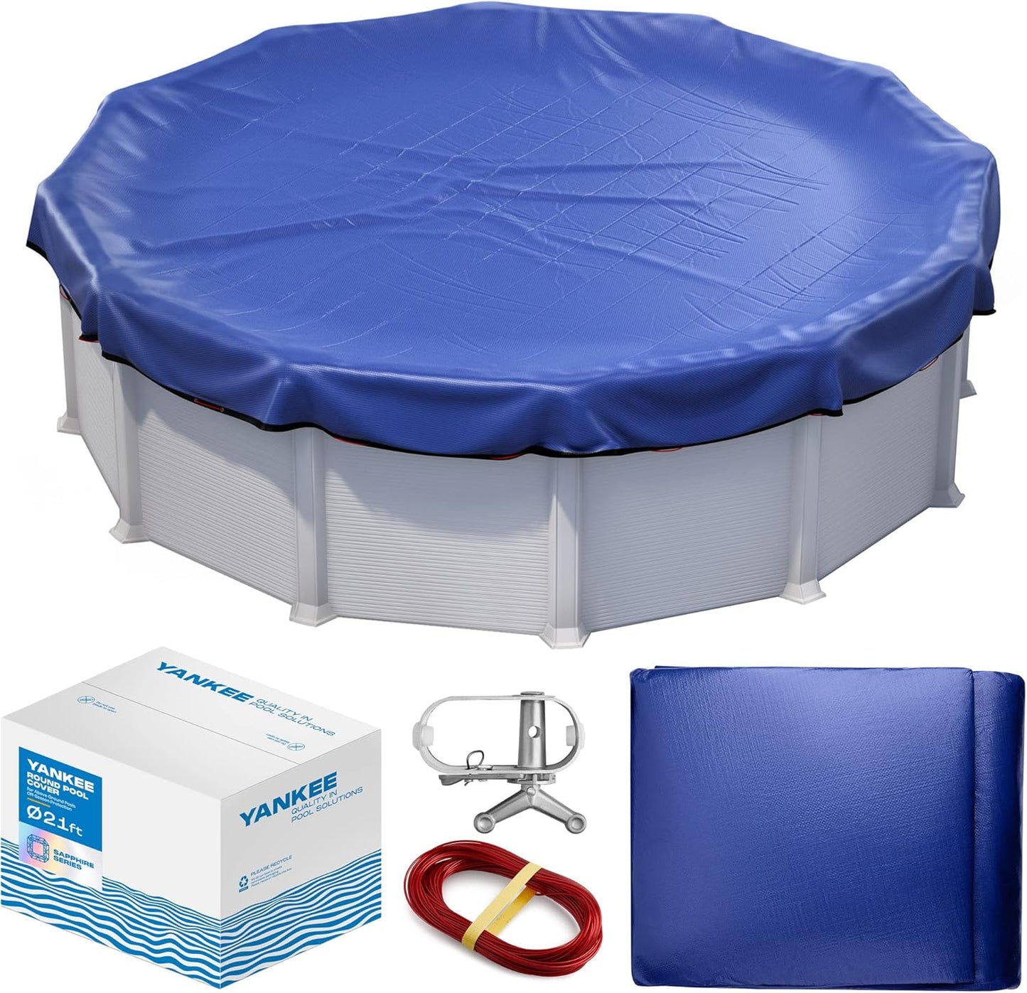 Winter Pool Cover 21 ft Round - Extra Thick & Durable Design