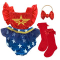 Baby Girl Superhero Costume Romper Set (12-24M) - Sparkly