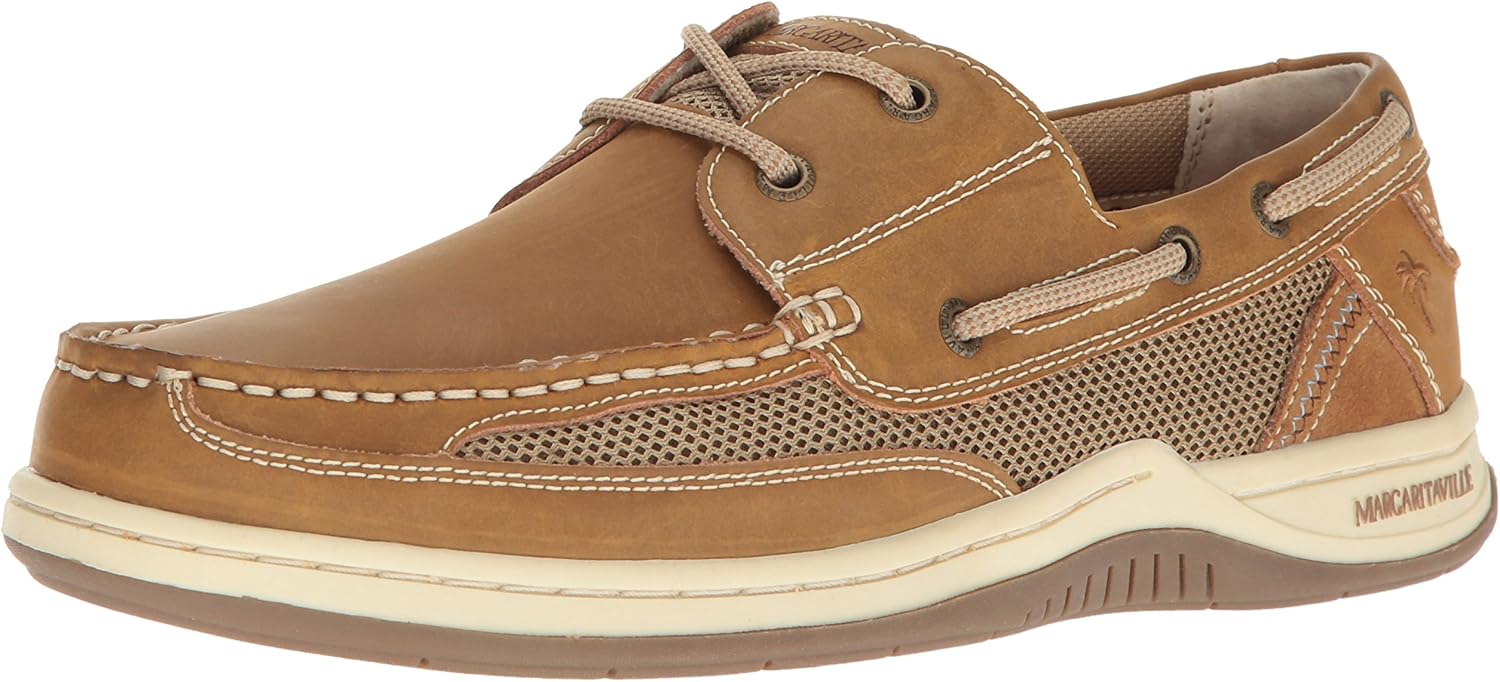 Margaritaville Mens Anchor Lace Boat Shoe for Stylish Sailing