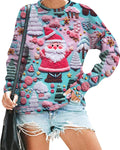 Ugly Christmas Sweatshirt Women Snowman Graphic Pullover - Cozy
