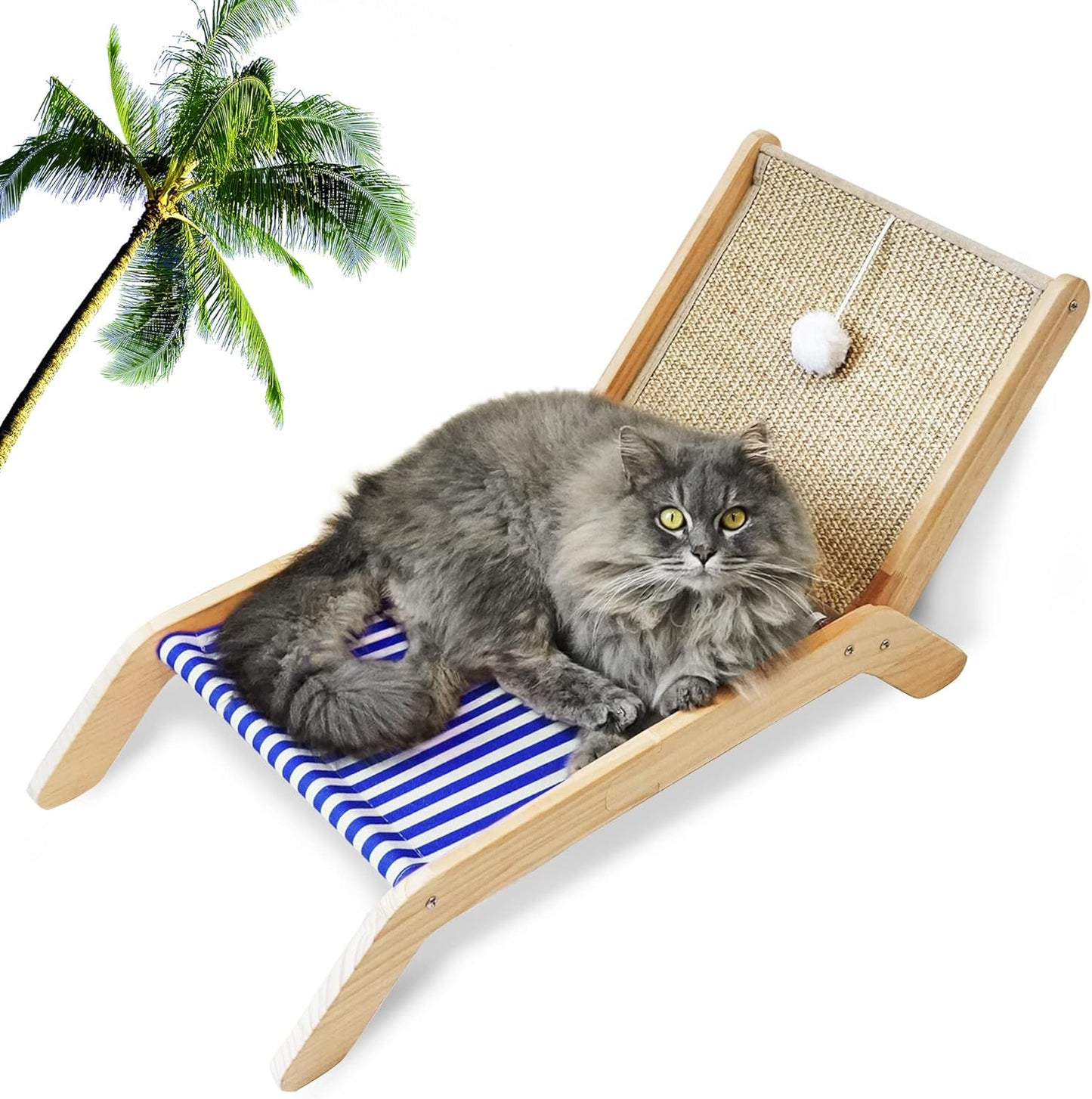 Cozy Elevated Cat Hammock with Scratcher