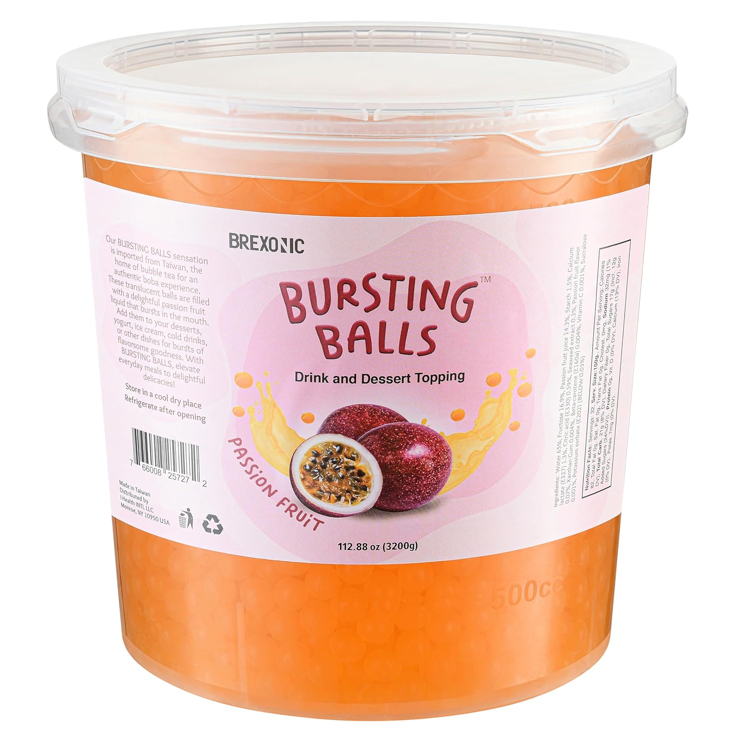 Passion Fruit Boba Pearls for Bubble Tea - Bursting Flavor Fun