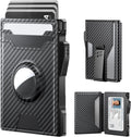 AirTag Wallet for Men Pop Up Card Case - Slim RFID Leather