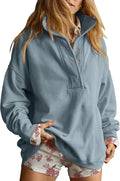 Gacaky Oversized Henley Sweatshirt for Women - Cozy Everyday Fit
